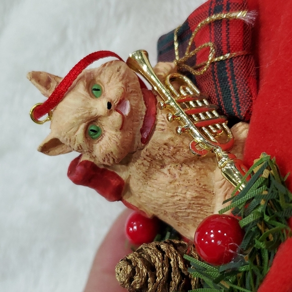💥50% sale💥Vintage Cat with trumpet Christmas ornament #1091 - Picture 4 of 6